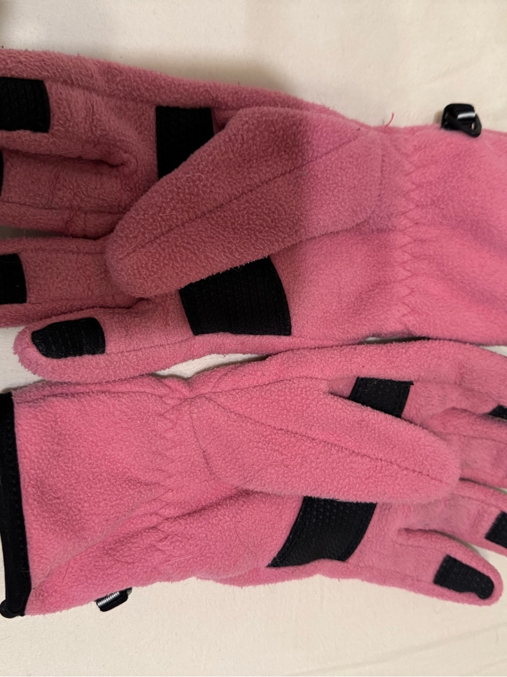 The North Face Pink and Black Fleece Winter Gloves - Picture 2 of 6